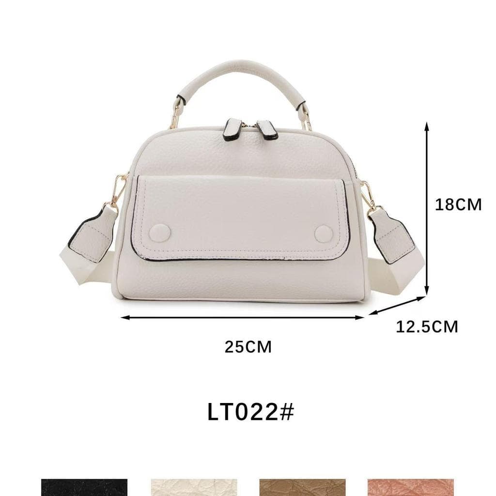 Bolsa Feminina  Média Espaçosa Alça De Mão e Transversal Couro Sintético 022