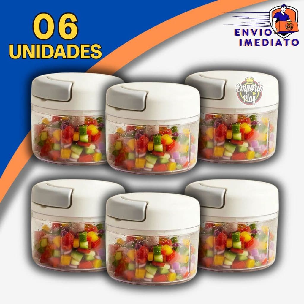 Processador Triturador de Alimentos 2 Lâminas Para Cortar Alho Cebola Cortador