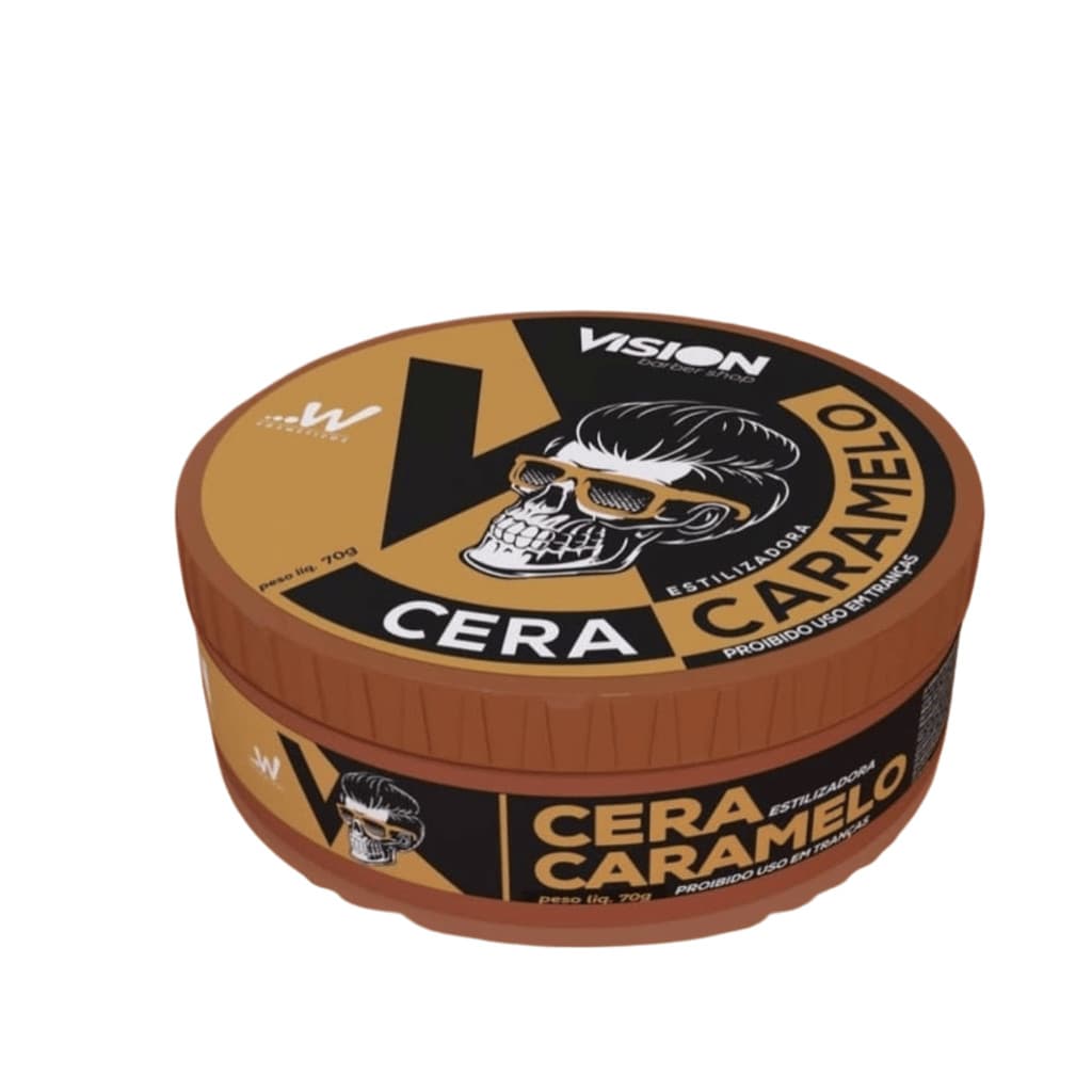 Cera Vision Caramelo 70g Alta Fixação Barbershop Pasta Capilar