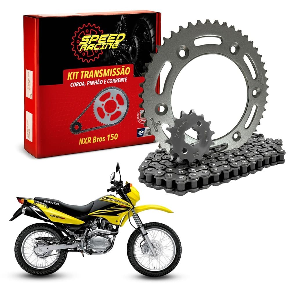 Kit Relação NXR Bros 150 2003 a 2008 Speed Racing Aço 1045
