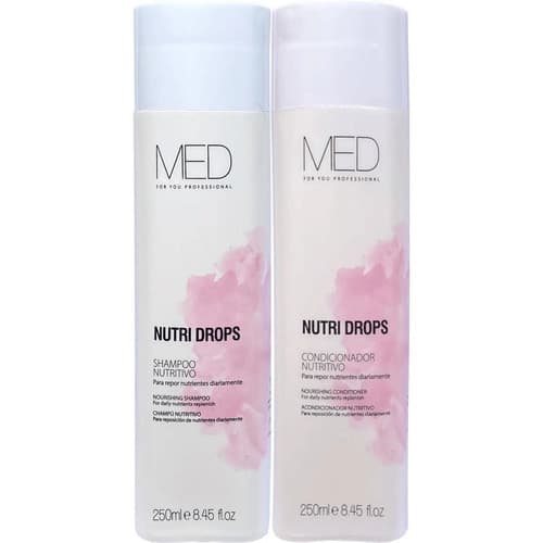Kit Shampoo e Condicionador Nutri Drops Med For You - Brilho Intenso e Nutrição Profunda 2x250m