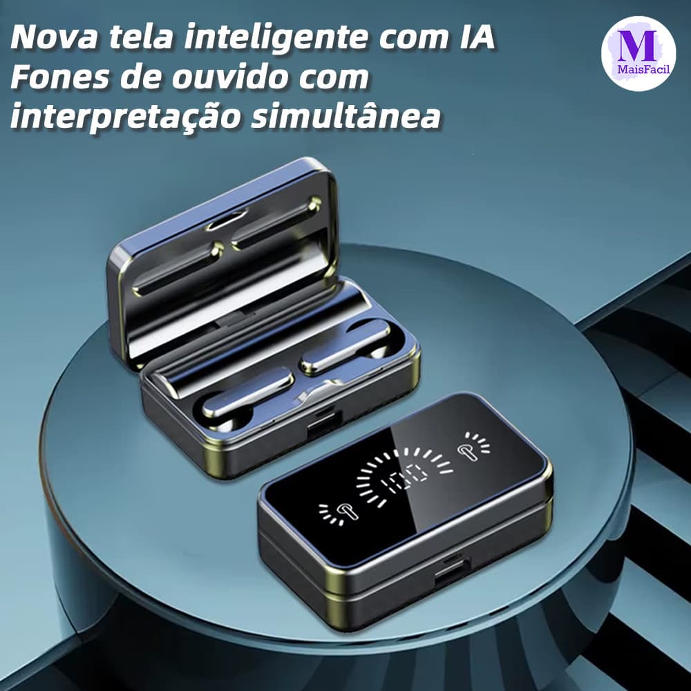 Fones TWS S20 Intra-auriculares Sem Fio com Bluetooth 5.2, Som Estéreo HIFI e Controles por Toque Sensível