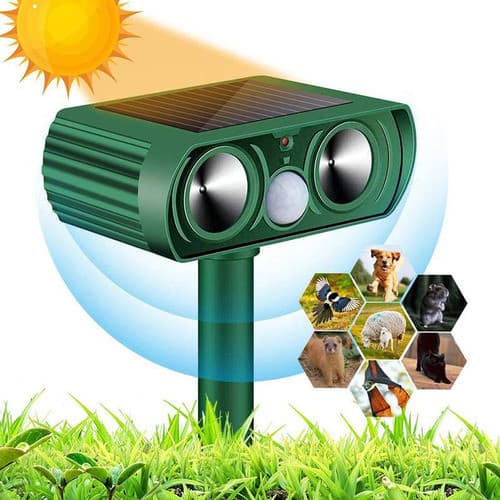 Repelente Ultrassônico Solar Para Jardim Com Sensor Animais