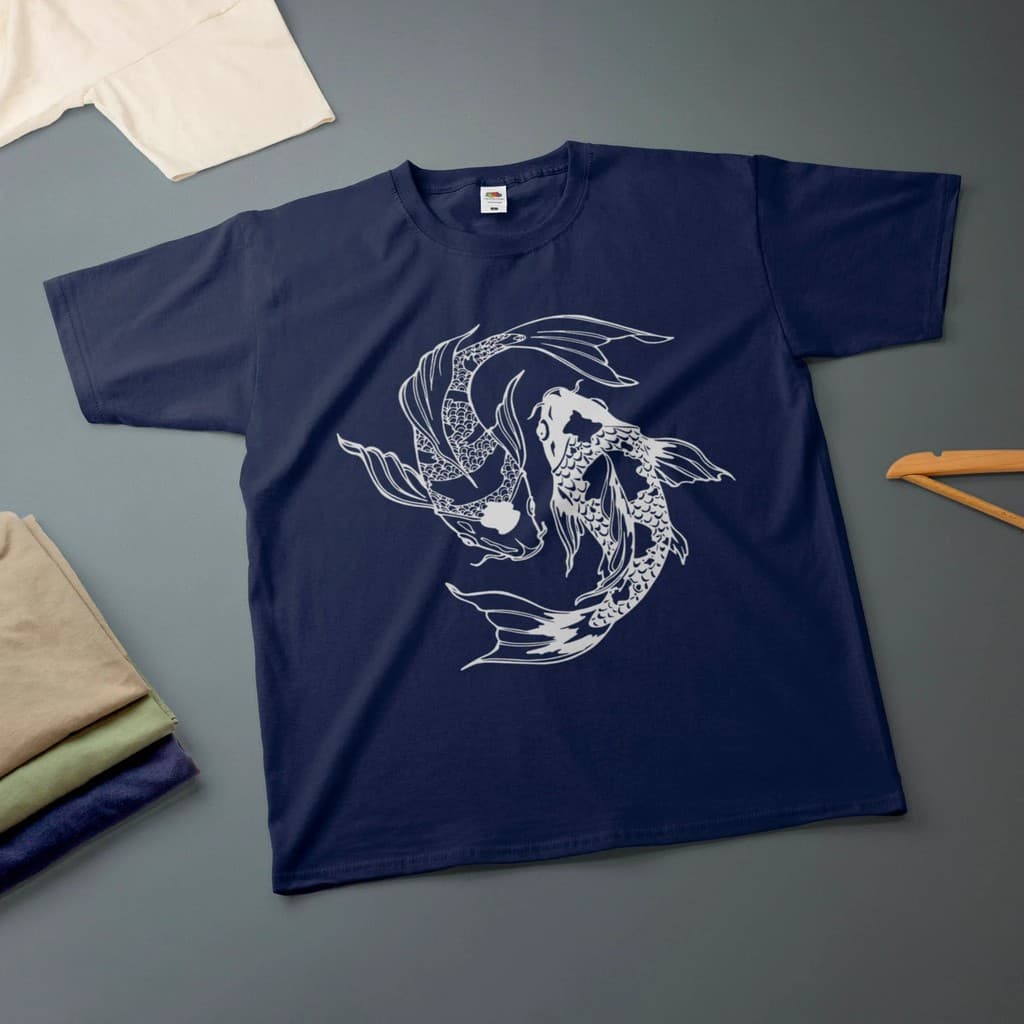 Camiseta Peixes Yin Yang Retrô Aesthetic Blogueirinha Y2K Estampa Grunge Plus Size