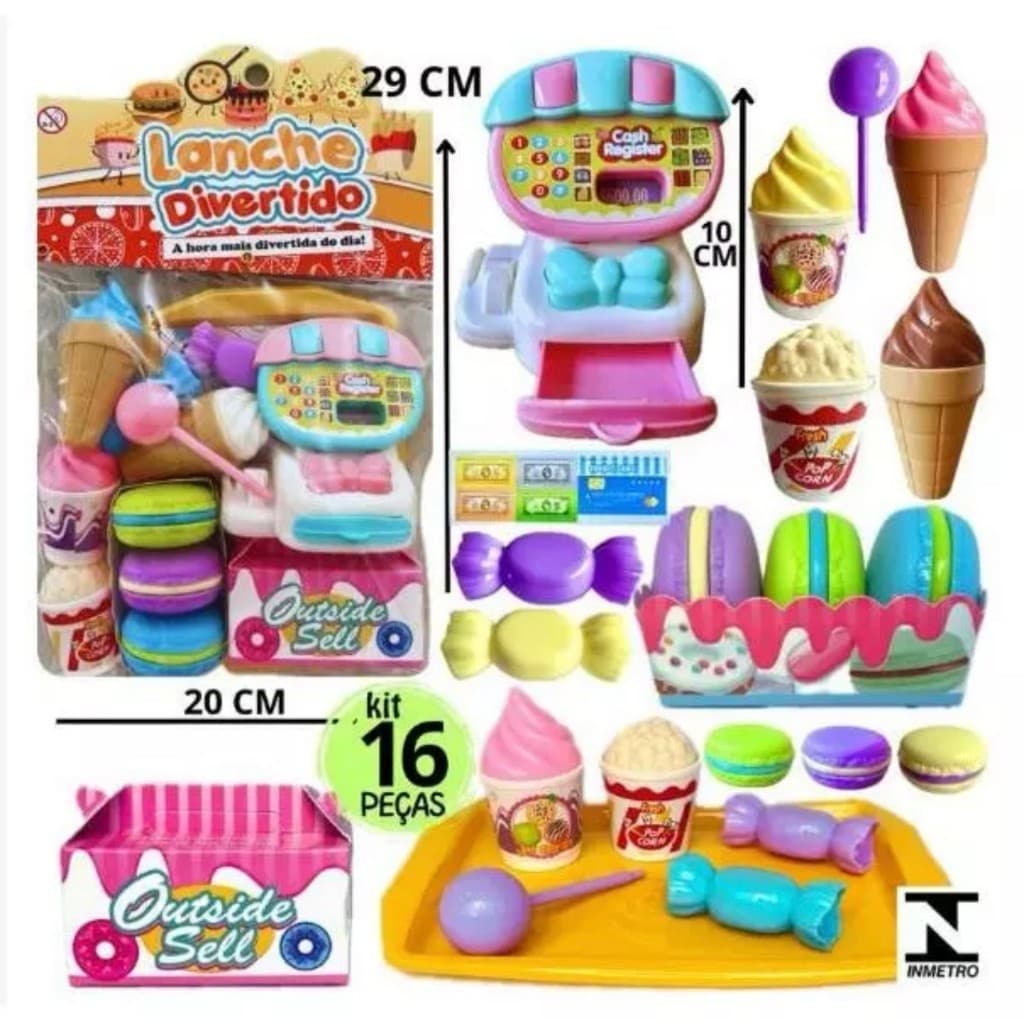 Mini Chef Kit Lanchonete Hamburgueria  Dinheiro. / Kits de brinquedo comidinha infantil simulação verduras/n-0233