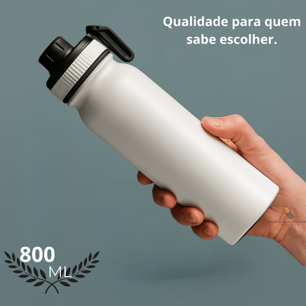 Garrafa Térmica 800ml Inox | 24h Quente e Fria | Parede Dupla