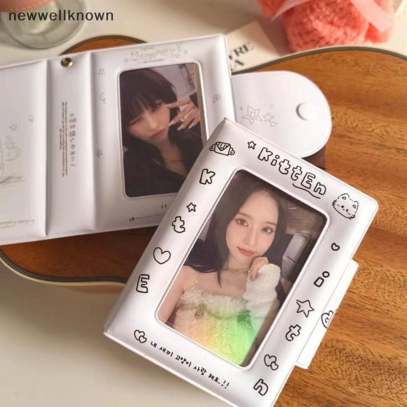 Porta-cartões de Foto de 3 Polegadas com 32 Slots, Binder de Kpop, Álbum de Fotos Lomo, C YH6T