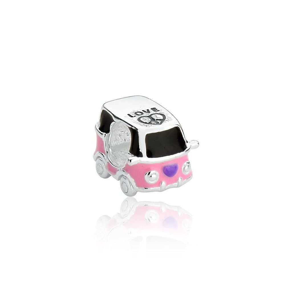 Berloque Kombi Rosa Love Prata 925