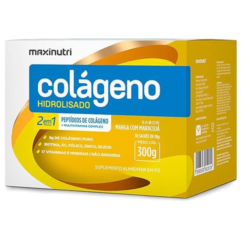 COLAGENO HIDR 2EM1 MANGA/MARACUJA 30X10 SACHE MAXINUTRI
