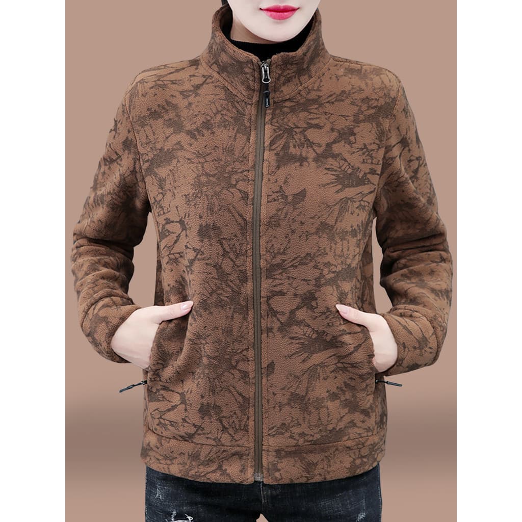 Jaqueta de lã austríaca feminina outono inverno 2025 novo estilo meia-idade mãe idosa Cardigan moletom feminino jaqueta