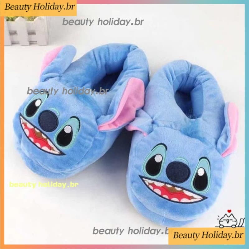 24/28Cm Pantufa Stitch Aquecimento Interior Ponto Infantil