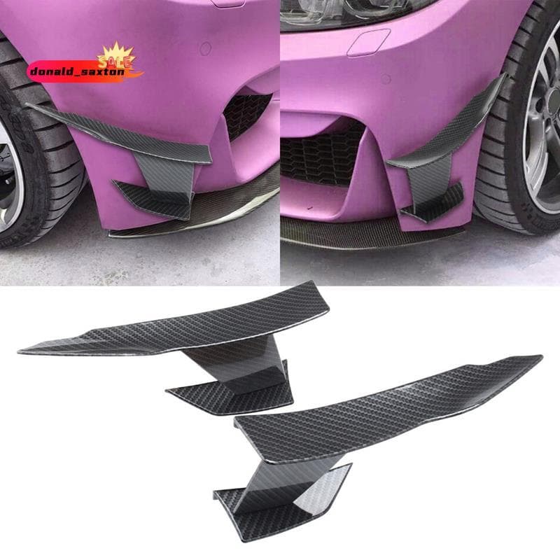 Universal Fibra De Carbono Olhar Carro Amortecedor Dianteiro Lábio Divisor Barbatanas Corpo Canards Difusor Spoiler Para