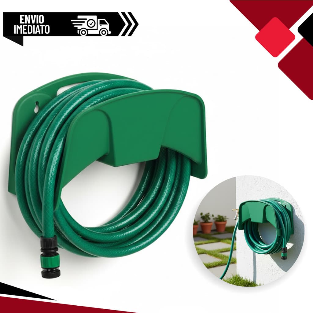 Suporte de mangueira verde de plástico para jardim – resistente e durável ENVIO IMEDIATO