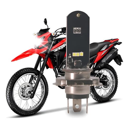 Lâmpada Farol Super Led Moto 6000k Thork - Tipo Cavalinho H4 Preto Branco-frio