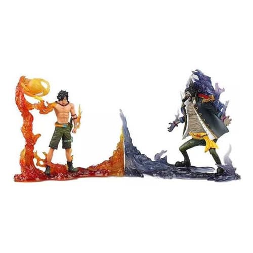 Kit 2 Action Figure One Piece Ace Vs Teach Dxf The Rival