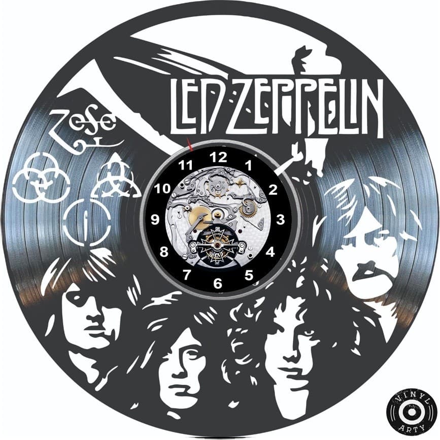 Relógio  de parede Led Zeppelin Feito em disco De Vinil Real Disco de vinil cortado Relógios parede