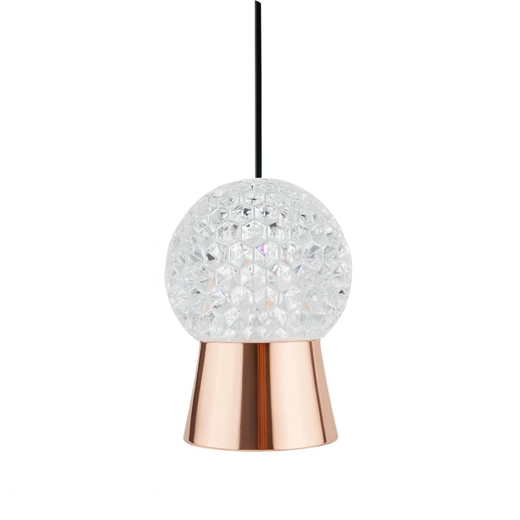 Pendente Cristal Suspenso Diamante Rose Gold com Design Luxuoso e Iluminação Aconchegante 110/220v