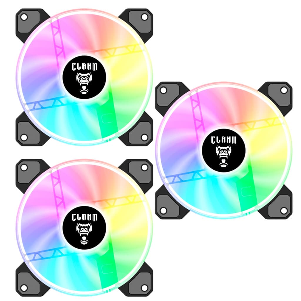 Kit 3 COOLER FAN Gamer Vex Led Iluminação ARGB 3 PINOS CLANM