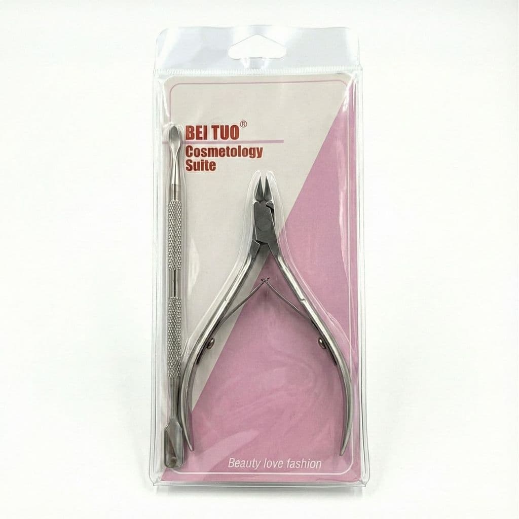 Kit Unhas Profissional: Alicate de Corte Afiado e Espátula Dupla Inox