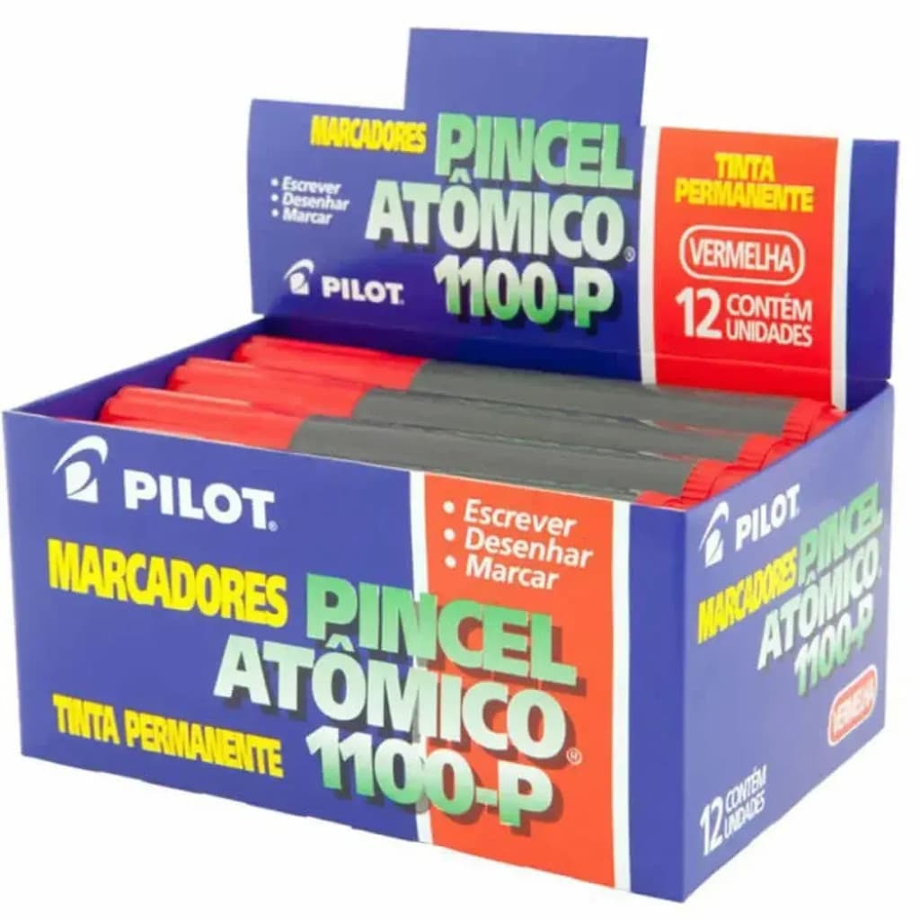 Pincel Atômico Vermelho 1100-P 12 Un. Pilot