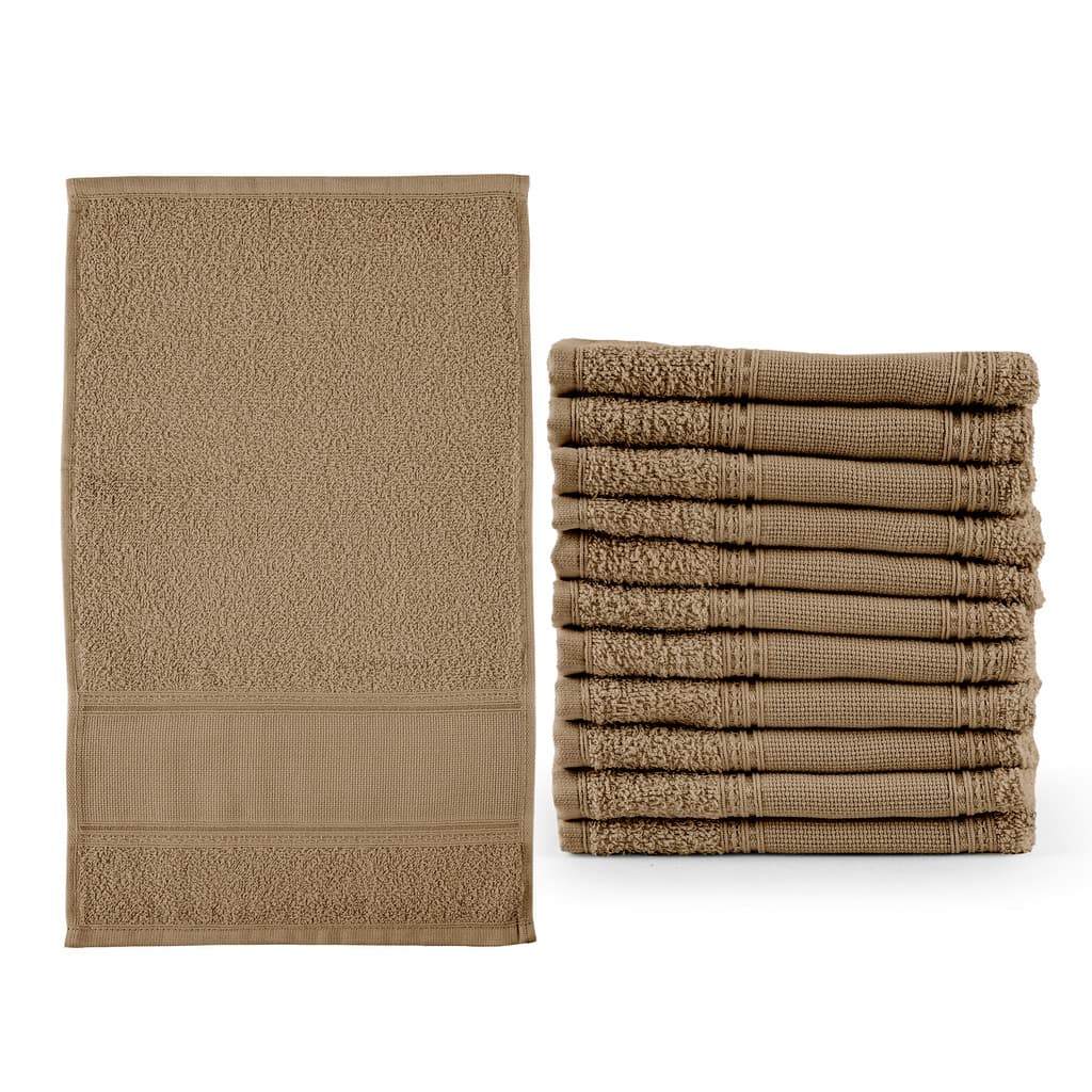 Kit 12 Pçs Toalha de Lavabo Social Marrom Cogumelo