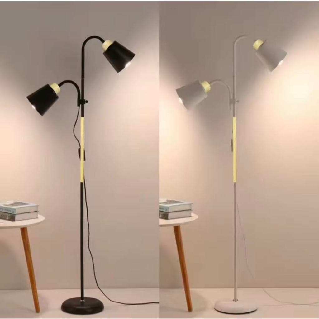 Suporte de luminária de chão criativo nórdico para estudo, simples, Cabeça Dupla LK-644