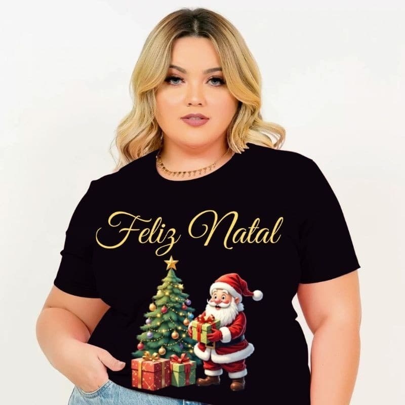 Camiseta Natal unissex 100% algodão envio imediato cores