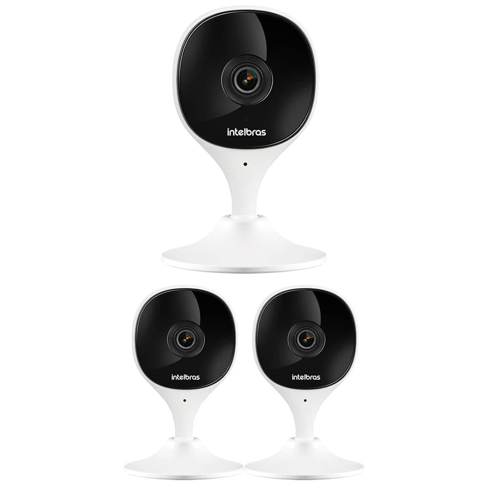 Kit 3 Câmeras Wi-Fi Inteligente Com Alarme e Armazenamento em Nuvem iMX C Intelbras