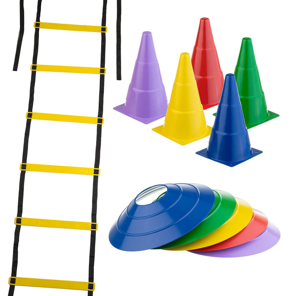 Kit Treino Funcional Agilidade Escada 7 Degraus 5 Cones 5 Chapéus We