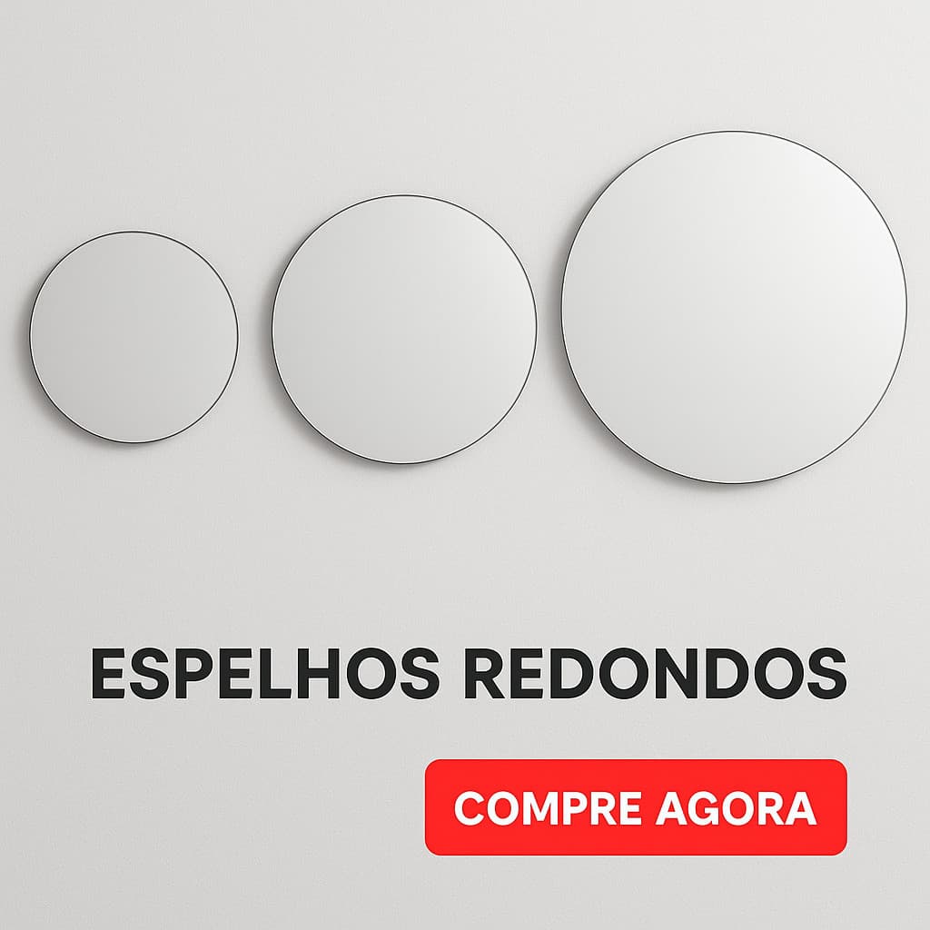 Espelho Redondo Multiuso Decorativo de 30, 40 ou 50cm – Com Kit Instalação Incluso - ENVIO RAPIDO