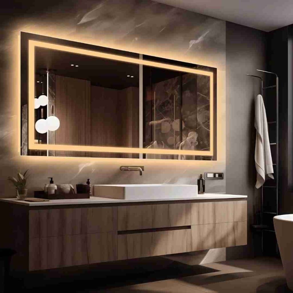 Espelho Retangular Horizontal 120x60 com led banheiro,sala,salao de beleza e outros