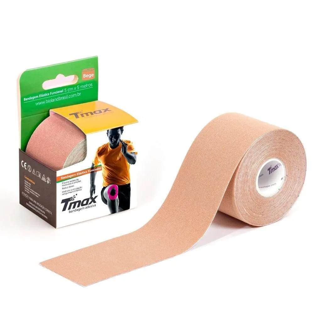 Bandagem Elástica Adesiva Funcional Kinesio TMAX Bege