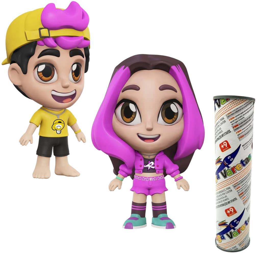 Turma dos Rosas Boneca Emilly Vick + Boneco Leozinho + Pega Vareta