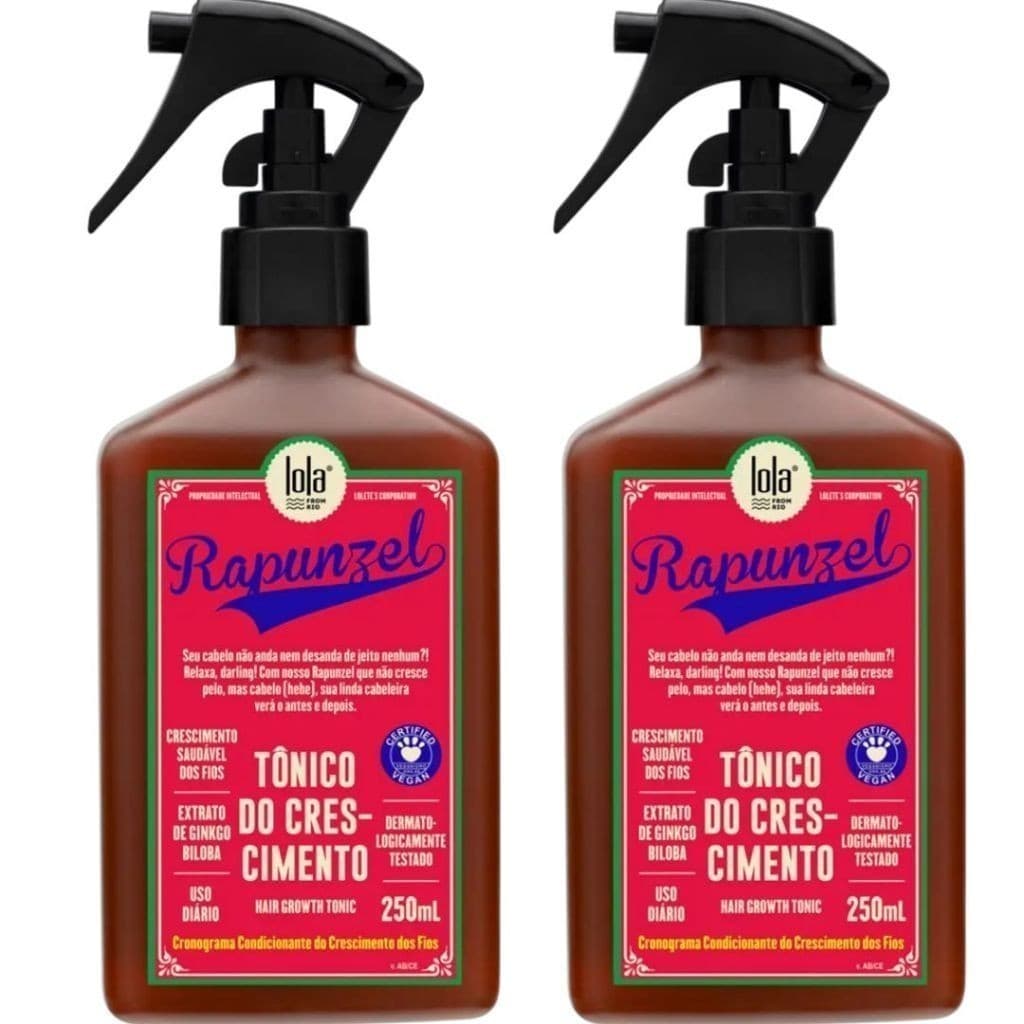 Kit 2× Tônico Lola Rapunzel 250ml – Crescimento e Fortalecimento Capilar!