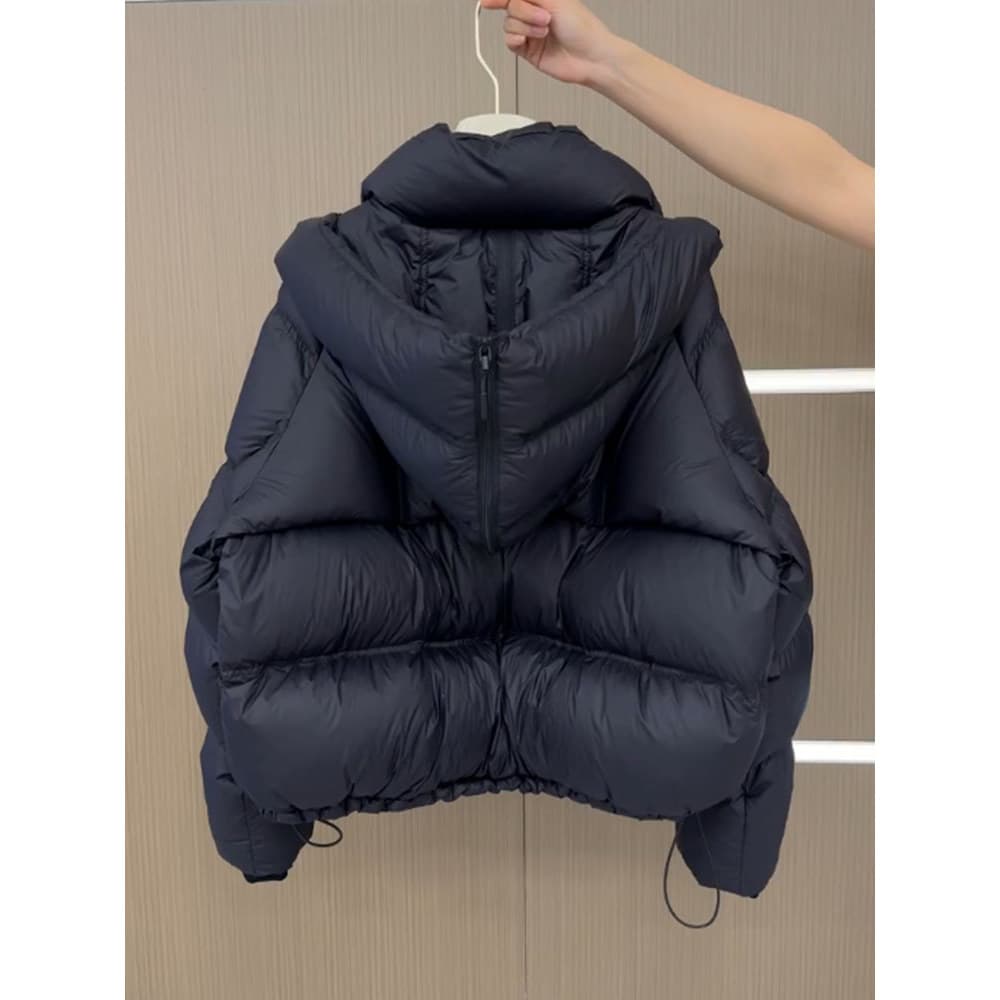 Único Super bonito preto curto jaqueta feminina inverno 2025 novo estilo High-End pequeno pão jaqueta
