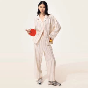 Pijamas femininos outono inverno manga comprida calças de manga comprida terno doce bonito pode usar fora Loungewear