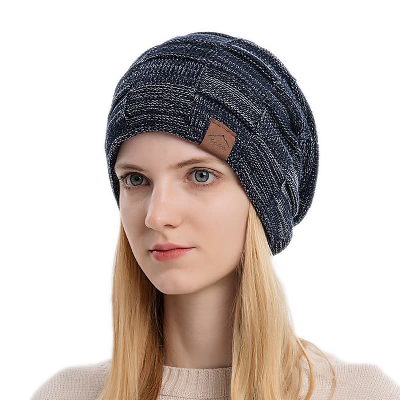 Gorro de Inverno Quente, Tamanho Grande, Gorro de Lã Masculino para Uso Externo, Gorro Casual de Crochê Elástico*--&&-&*