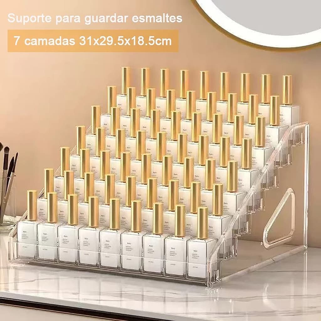 Espositor de Esmaltes 3/5/7 Andares Organizador de Cosméticos Acrílico Transparente Para Maquiagem Batons Perfumes