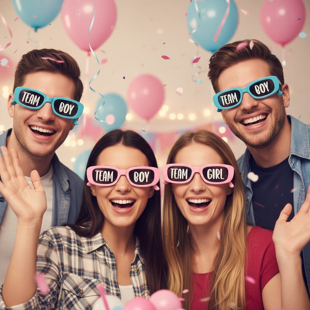 2 Óculos Chá Revelação Rosa E Azul Boy Girl Lembrancinha