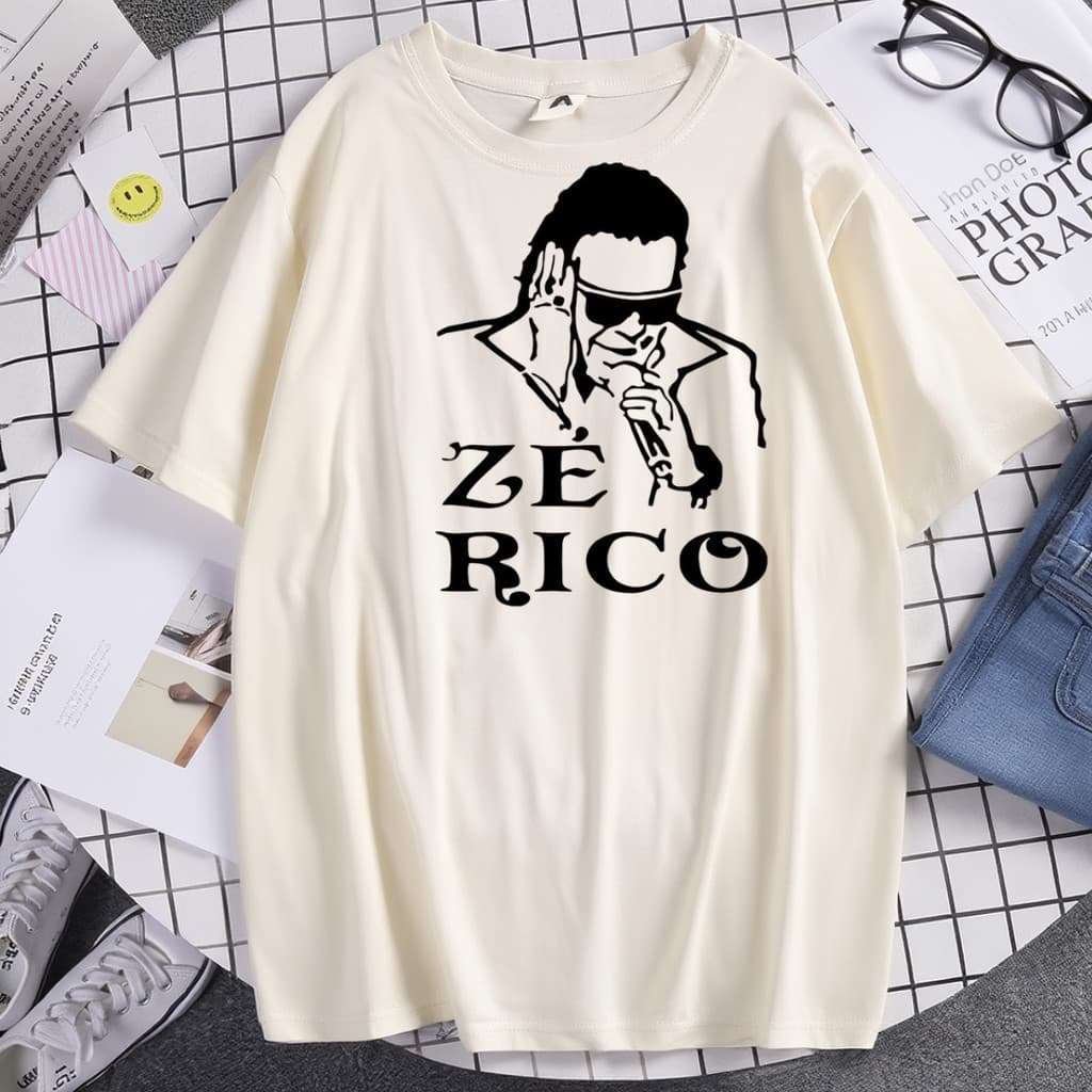Camiseta Do Ze Rico  Cantor Famoso Lenda Sertanejo Sucesso Brasileiro  Plus size Oversized Regular   Classico