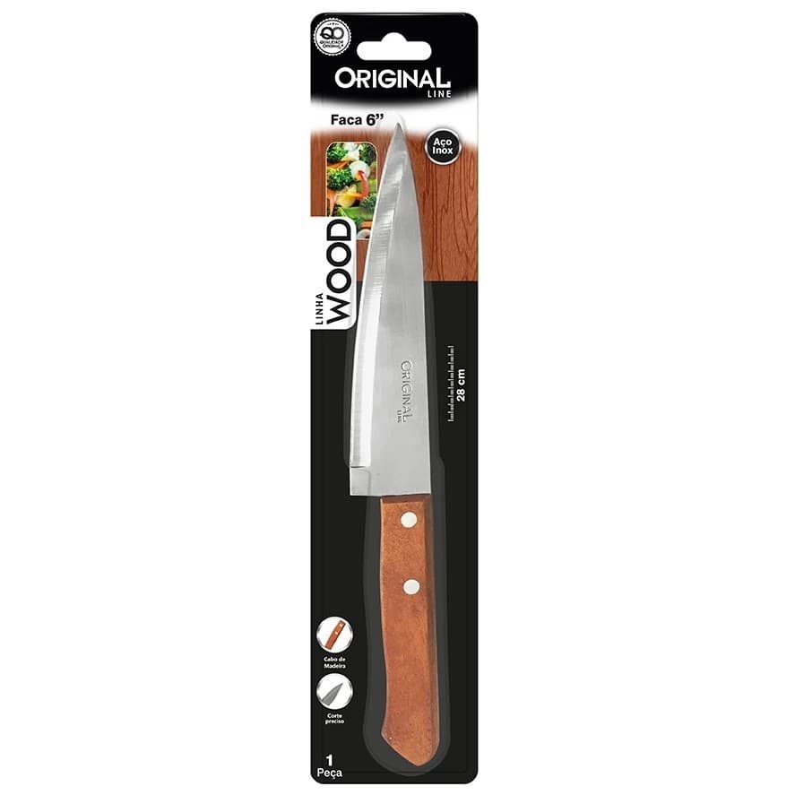 KIT 2 Facas 8 "  - Faca Chef Cozinha Geral e Faca Pão Serrilhada Profissional Inox