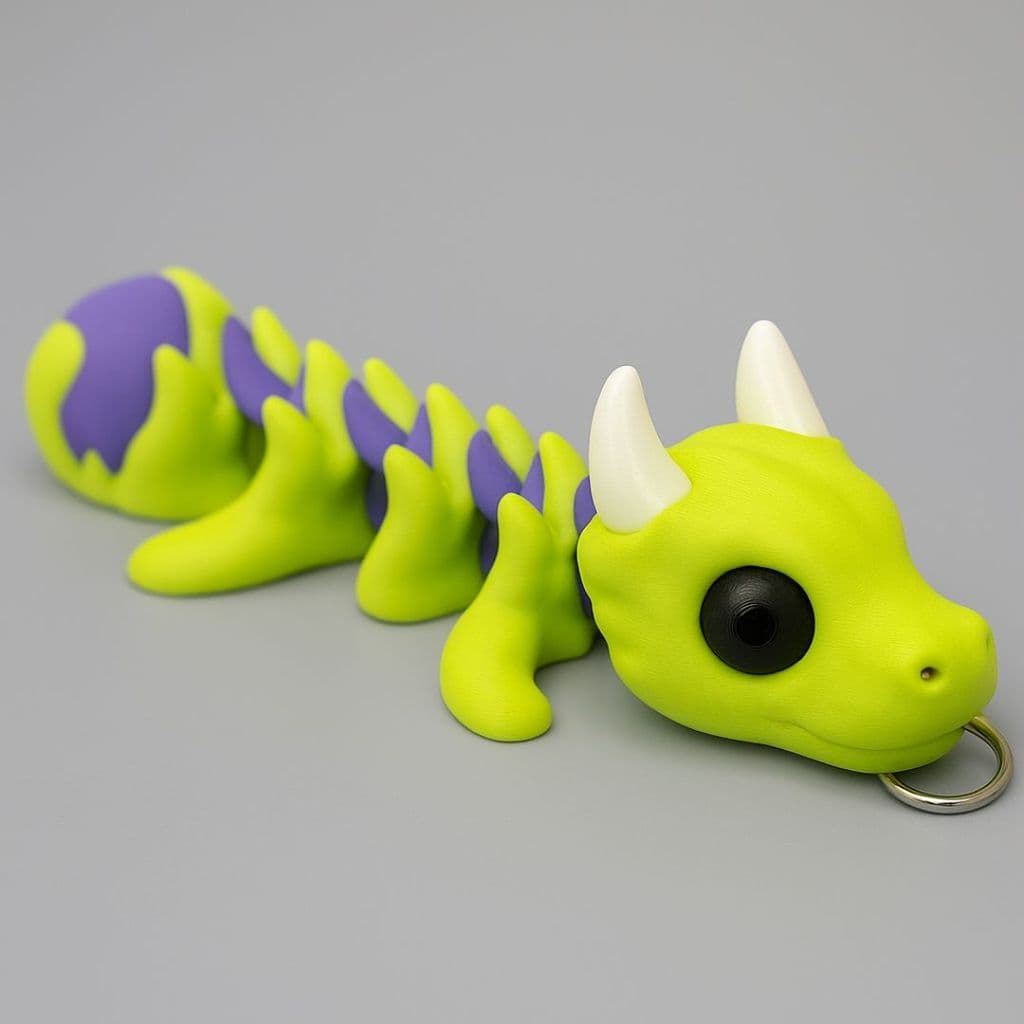 Chaveiro Dragão Flexível Flexi Dragon Criatura Mágica Articulada Geek Divertido Portátil