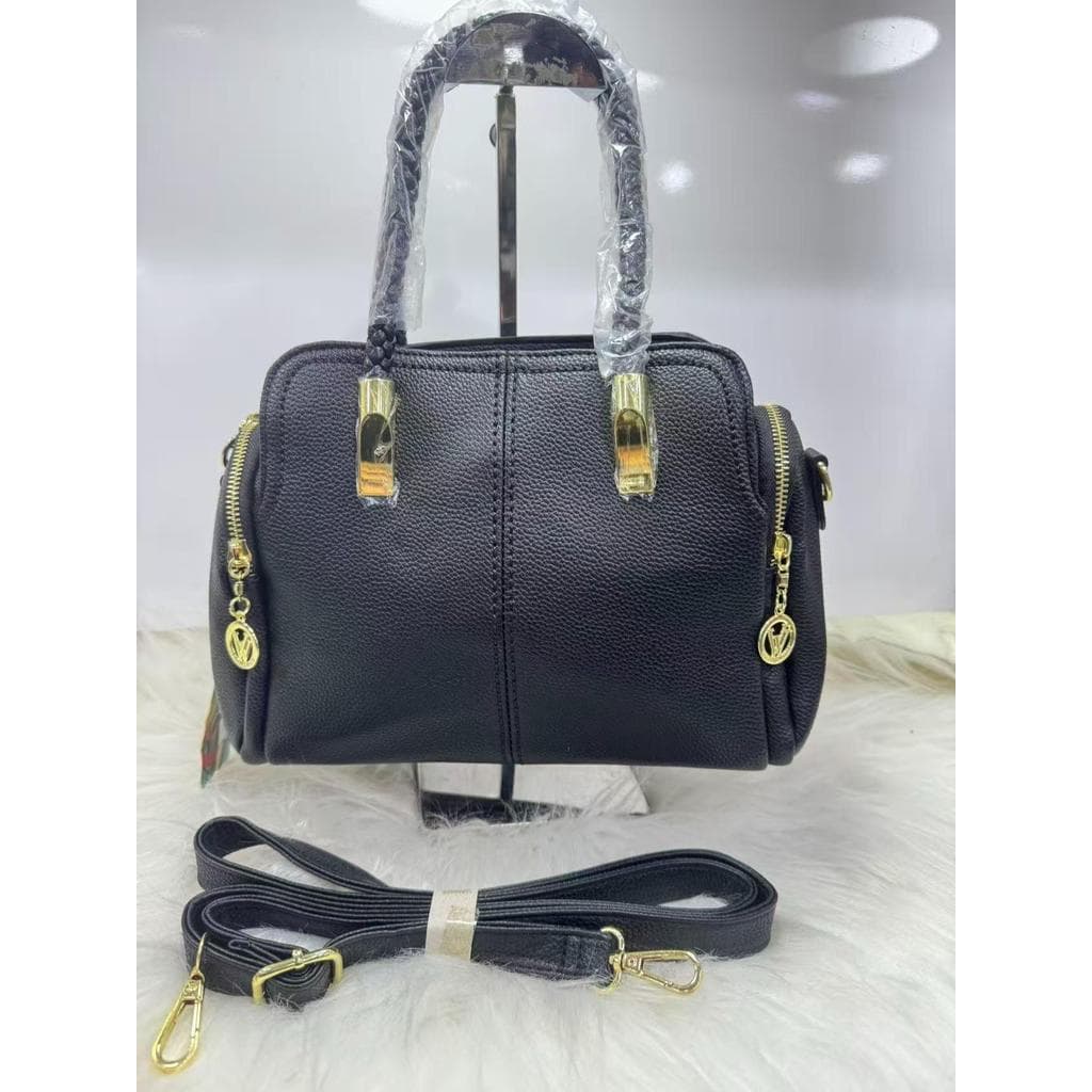 Bolsa Feminina Baú Média Espaçosa Alça De Mão e Transversal Couro Sintético 901