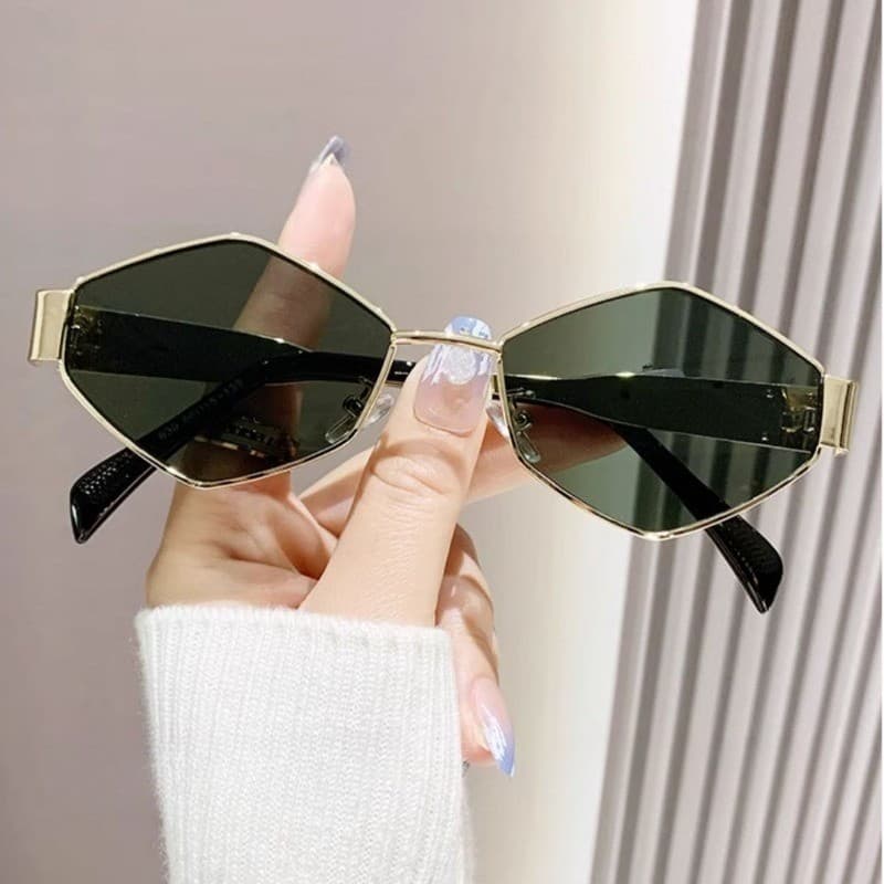 Óculos De Sol Vintage Retrô Gótico Steampunk Espelho Dourado E Preto