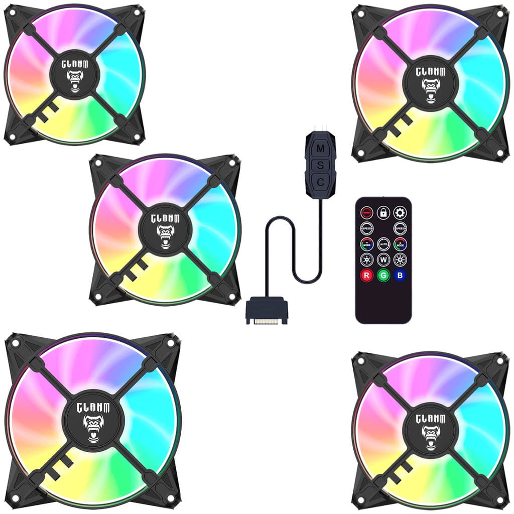 Kit 5 COOLER FAN Gamer EURUS ARGB 120mm + Controladora CLANM