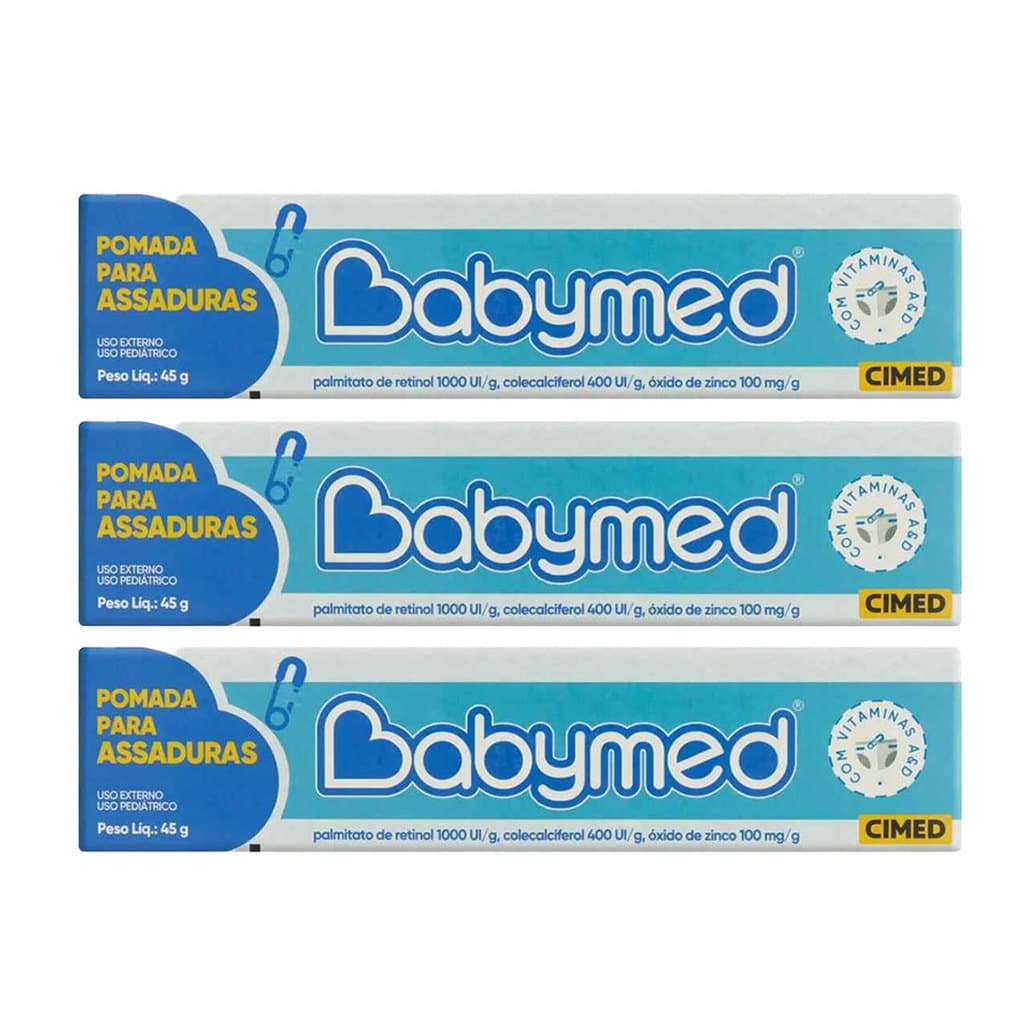 Babymed Azul Pomada Assaduras 100mg Kit 3 - 45g - Cimed