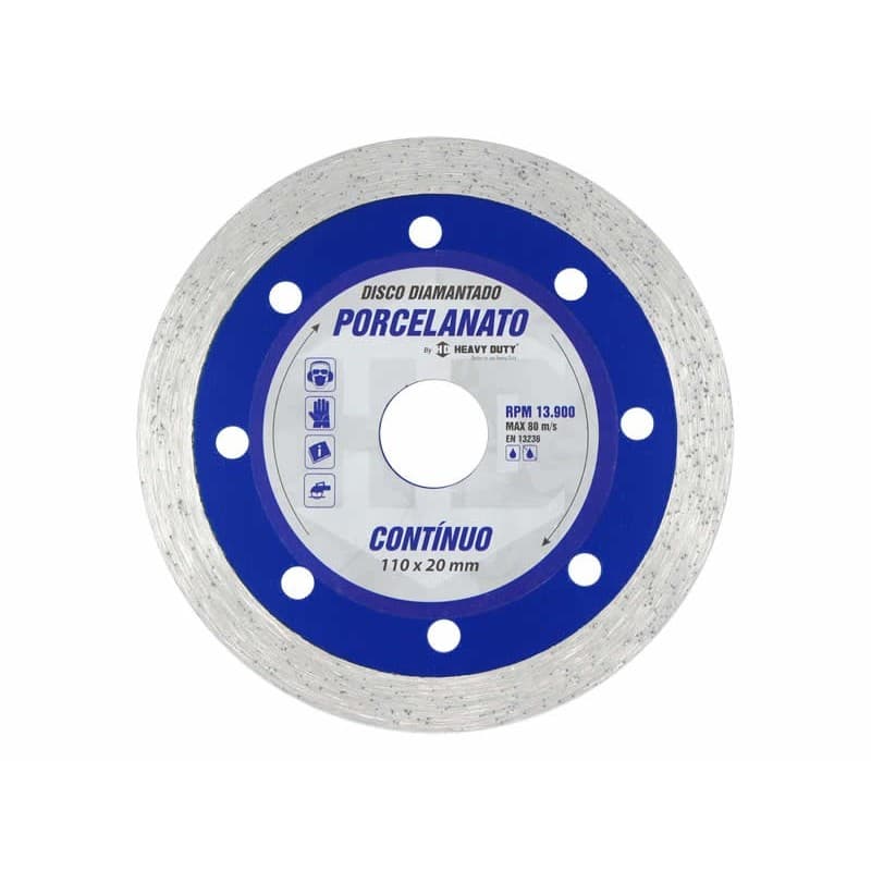 Disco de Corte Diamantado Profissional 110X20 Porcelanato Continuo - Heavy Duty