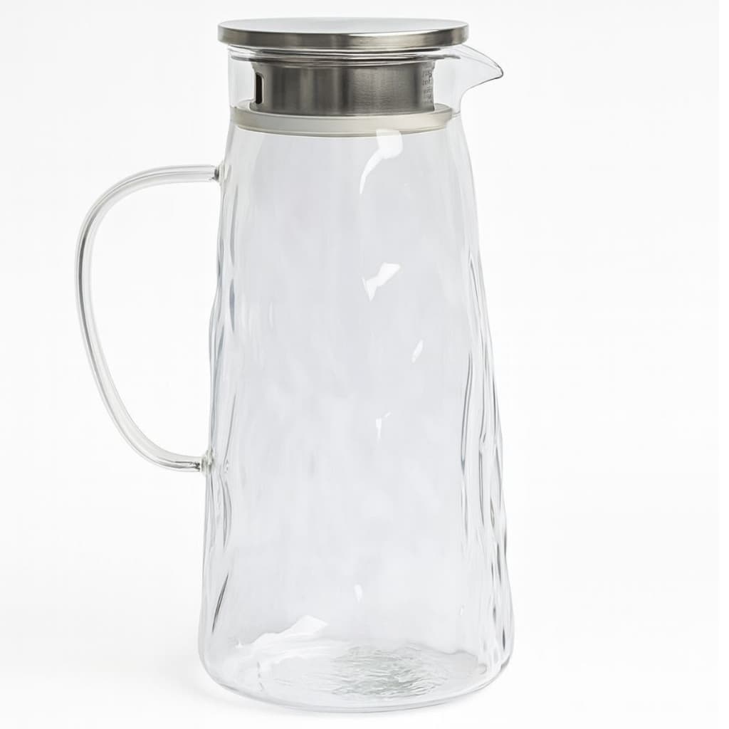 Jarra de Vidro Borossilicato 1,5L com Tampa Inox e Vedação
