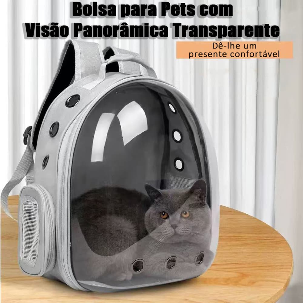 Mochila Pet Visão Panorâmica para Gato: Bolsa Espaçosa e Segura com Visão Amplia