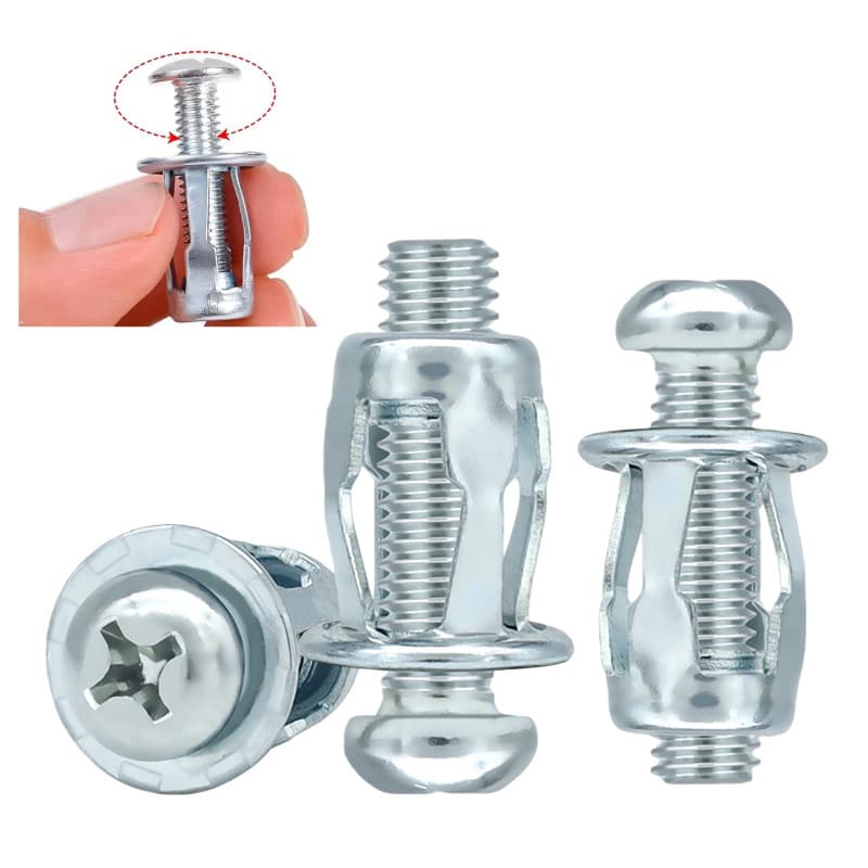 Conjunto de 100 parafusos de âncora suspensos para Metal, madeira, parede oca, parafusos de expansão tipo pétala com par